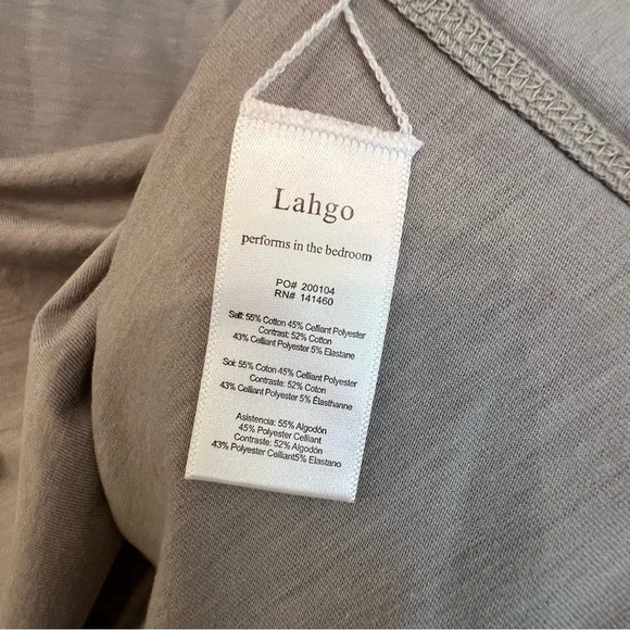 Lunya Men’s Henley Sleep Shirt Stone Grey Large NWOT Cozy Classic Pajamas Lounge - Picture 5 of 5